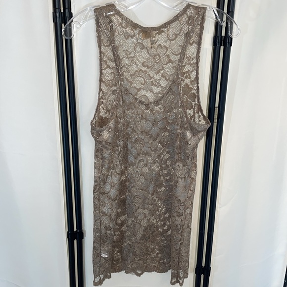 BKE Lace Floral Design Tank Top Tan Size Large - Picture 15 of 15